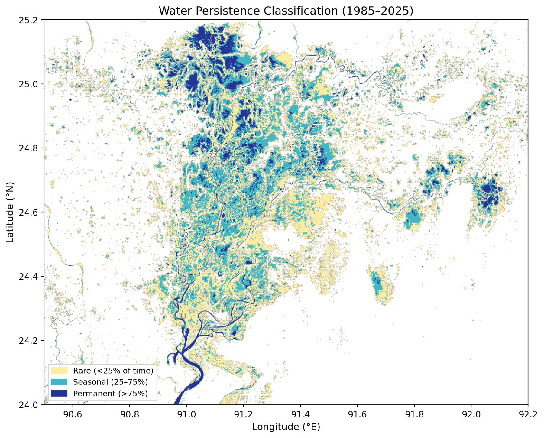 Water Persistence Classification, 1985 to 2025